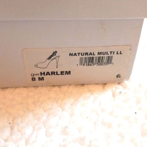 Guess Tan Peep Toe Heels w/ Bow Straps, Size 8 - Picture 8 of 9